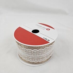 Wired Edge Ribbon Pink Metallic Lace 2.5 Inch 25 Feet Celebrate It Michaels New